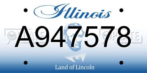 A947578 Illinois License Plate