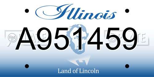 A951459 Illinois License Plate