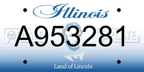 A953281 Illinois License Plate