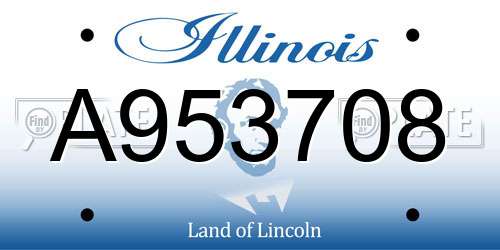 A953708 Illinois License Plate