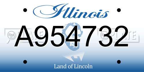 A954732 Illinois License Plate