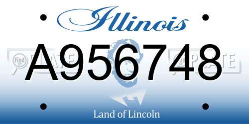 A956748 Illinois License Plate