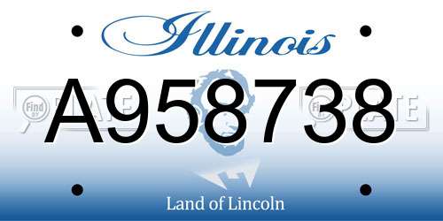 A958738 Illinois License Plate
