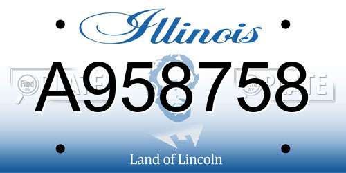 A958758 Illinois License Plate