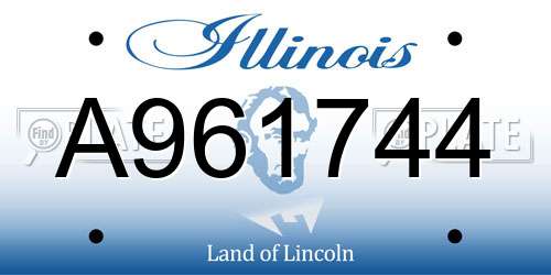 A961744 Illinois License Plate