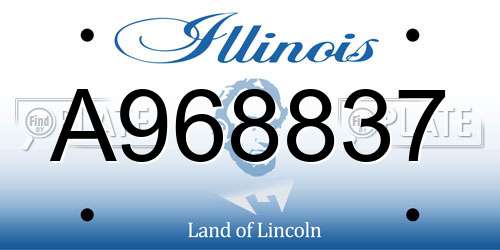 A968837 Illinois License Plate