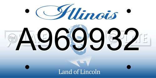 A969932 Illinois License Plate