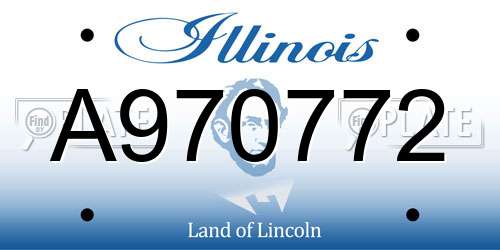 A970772 Illinois License Plate