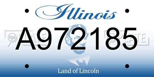 A972185 Illinois License Plate