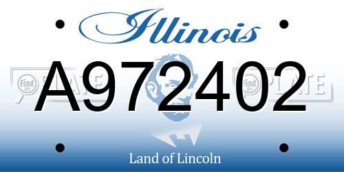 A972402 Illinois License Plate