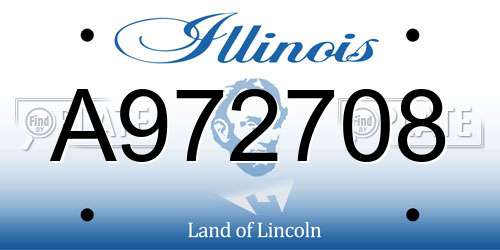 A972708 Illinois License Plate