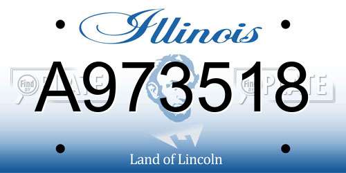 A973518 Illinois License Plate