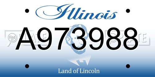 A973988 Illinois License Plate