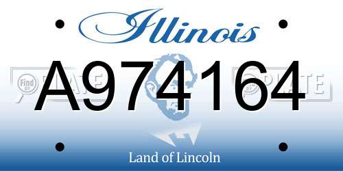 A974164 Illinois License Plate