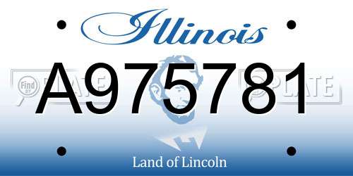 A975781 Illinois License Plate