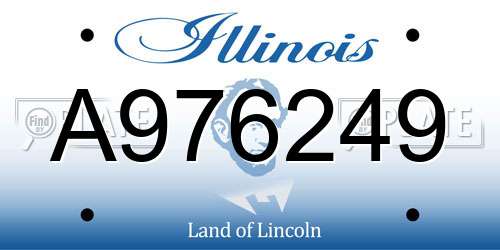 A976249 Illinois License Plate