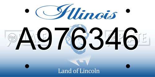 A976346 Illinois License Plate