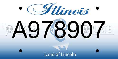 A978907 Illinois License Plate