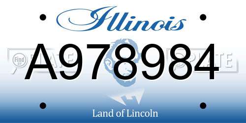 A978984 Illinois License Plate
