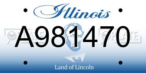 A981470 Illinois License Plate