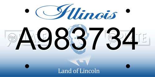A983734 Illinois License Plate