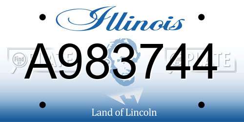 A983744 Illinois License Plate