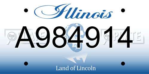 A984914 Illinois License Plate