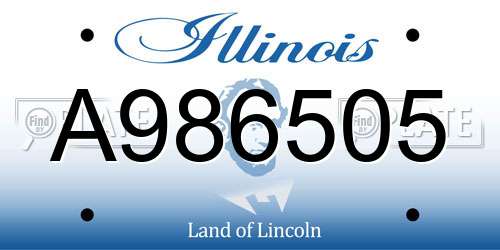 A986505 Illinois License Plate