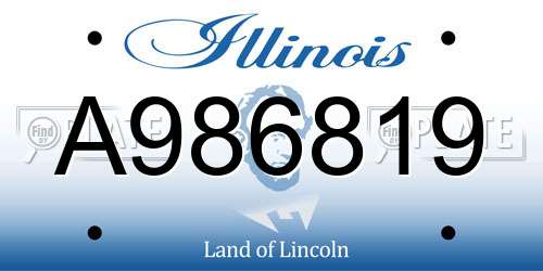 A986819 Illinois License Plate
