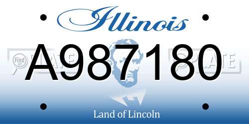 A987180 Illinois License Plate