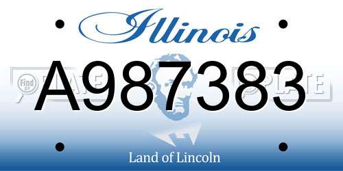 A987383 Illinois License Plate