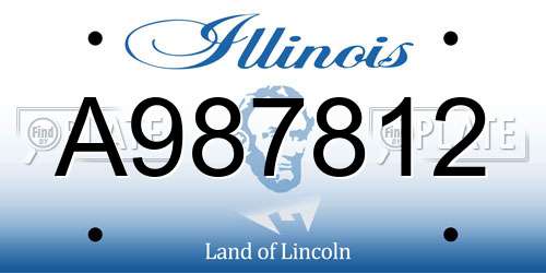 A987812 Illinois License Plate