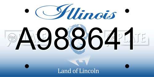 A988641 Illinois License Plate