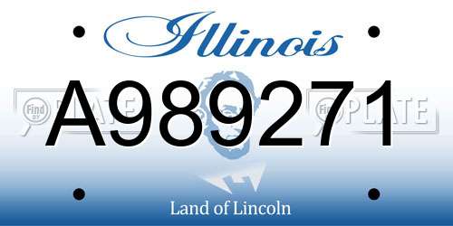 A989271 Illinois License Plate