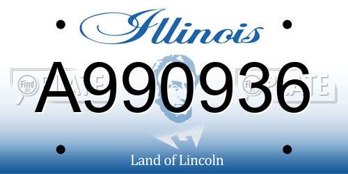 A990936 Illinois License Plate