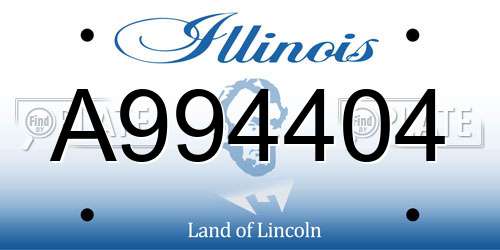 A994404 Illinois License Plate