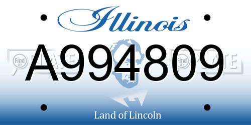 A994809 Illinois License Plate