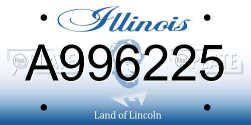 A996225 Illinois License Plate