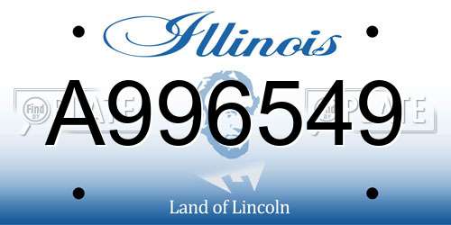 A996549 Illinois License Plate