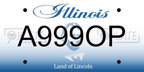 A999OP Illinois License Plate