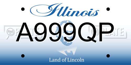 A999QP Illinois License Plate