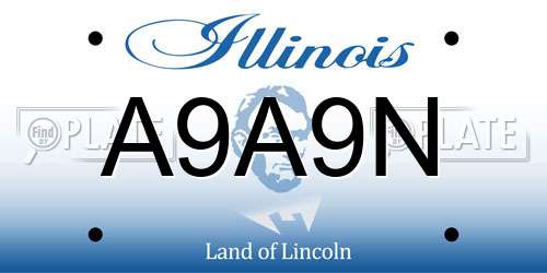 A9A9N Illinois License Plate