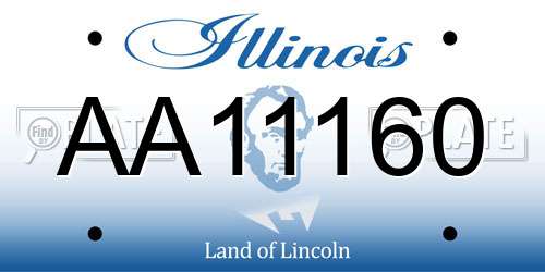 AA11160 Illinois License Plate