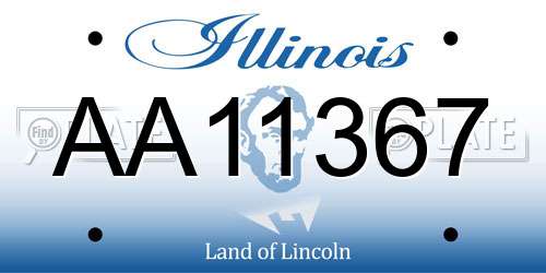 AA11367 Illinois License Plate