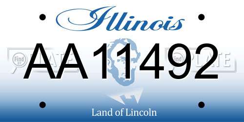 AA11492 Illinois License Plate