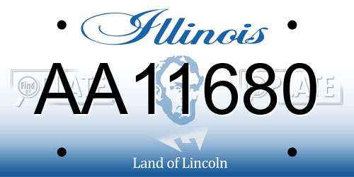 AA11680 Illinois License Plate