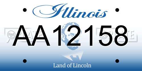 AA12158 Illinois License Plate