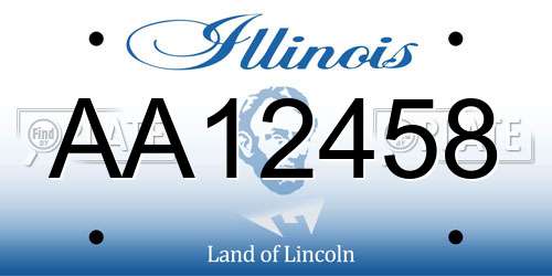 AA12458 Illinois License Plate