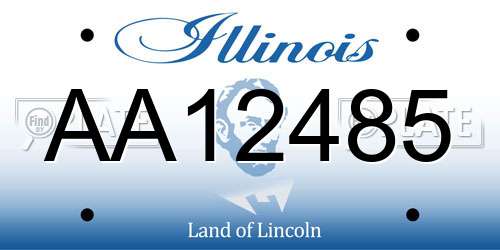 AA12485 Illinois License Plate