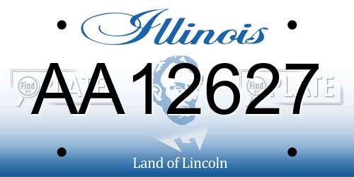 AA12627 Illinois License Plate